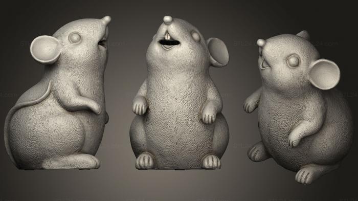 Статуэтки животных (Мышь, STKJ_1749) 3D модель для ЧПУ станка
